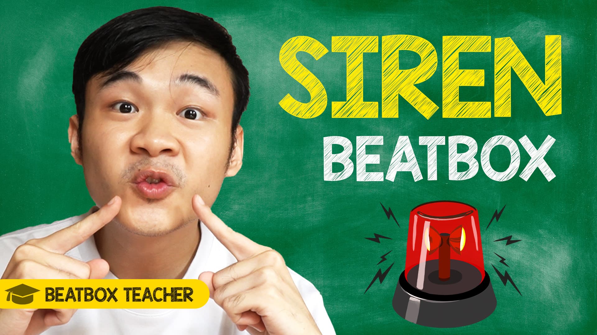 A beatboxer creating siren-like vocal effects