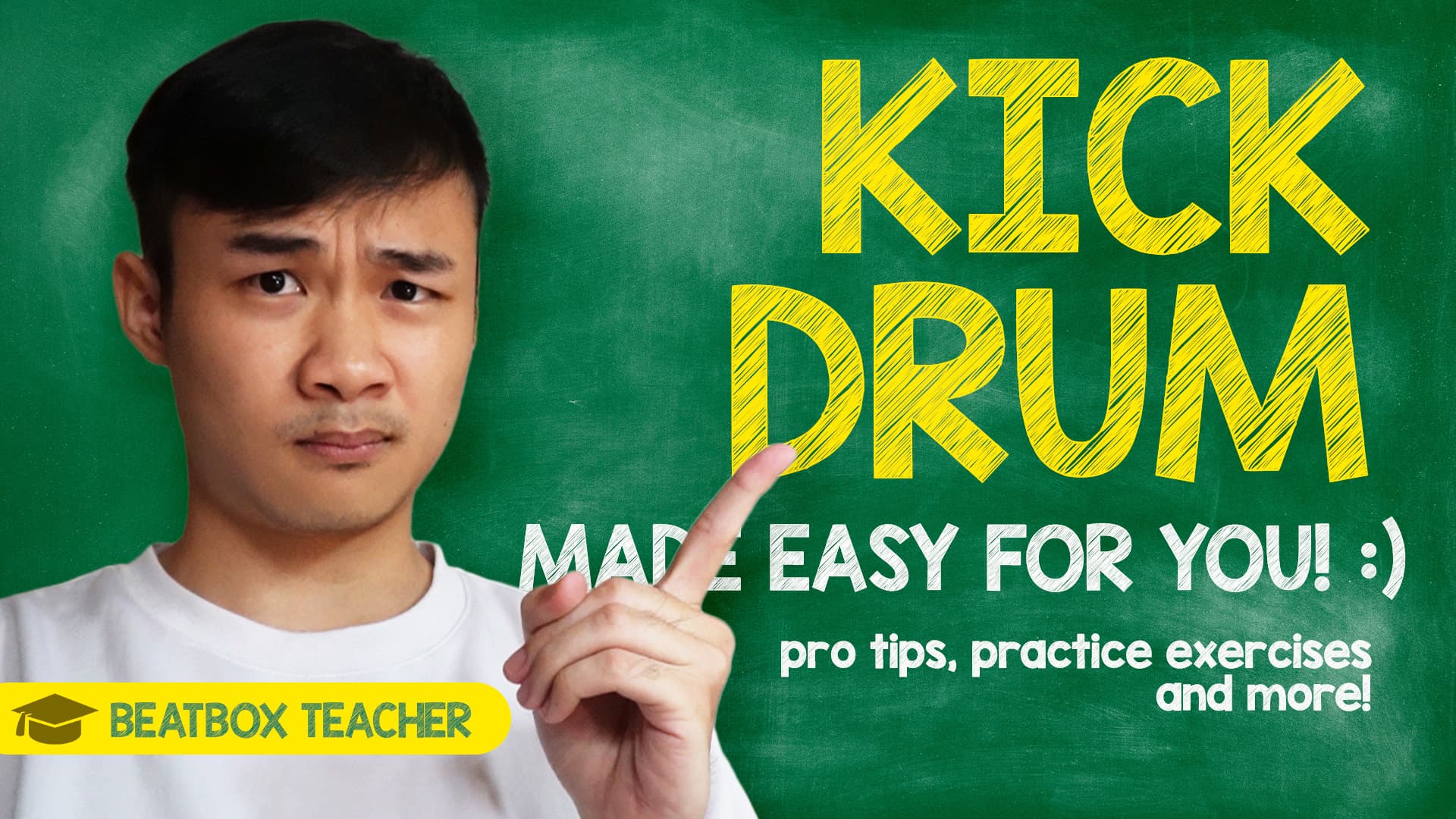 A beatboxer delivering a powerful kick drum sound on stage
